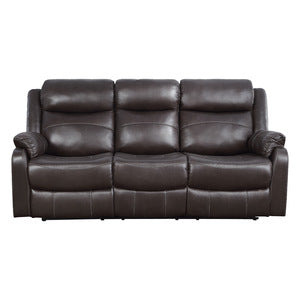 Double Lay Flat Reclining Sofa with Center Drop-Down Cup Holders 9990DB-3