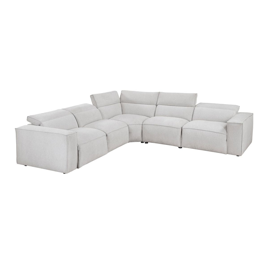 5 Pc Modular Power Reclining Sectional, Gray