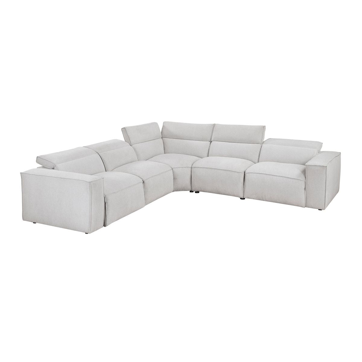 5 Pc Modular Power Reclining Sectional, Gray