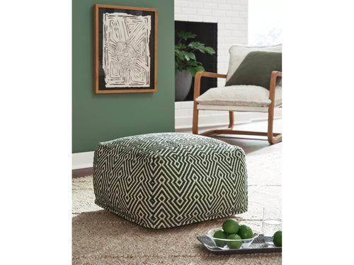 Abacy Green/Ivory Pouf
