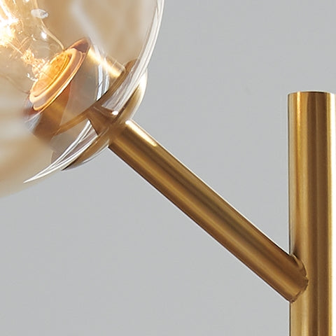 Abanson Gold Floor Lamp w/ Glass Shade