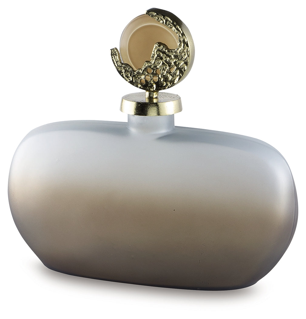 Acario Taupe/Gold Finish Jar
