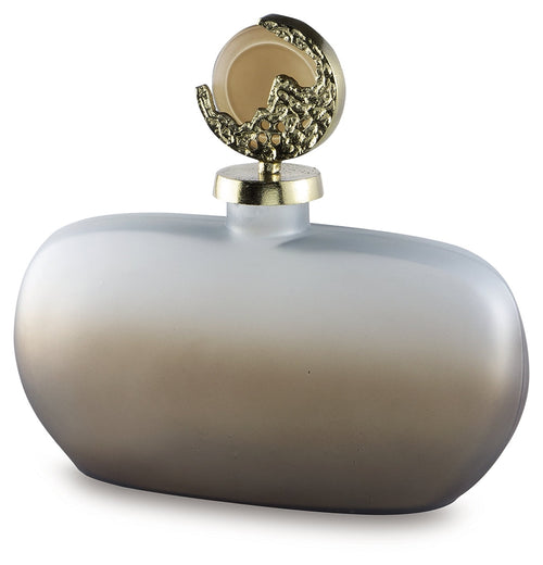 Acario Taupe/Gold Finish Jar
