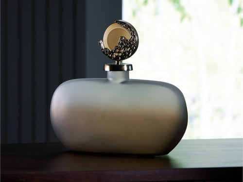 Acario Taupe/Gold Finish Jar