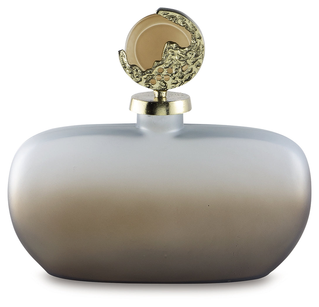 Acario Taupe/Gold Finish Jar
