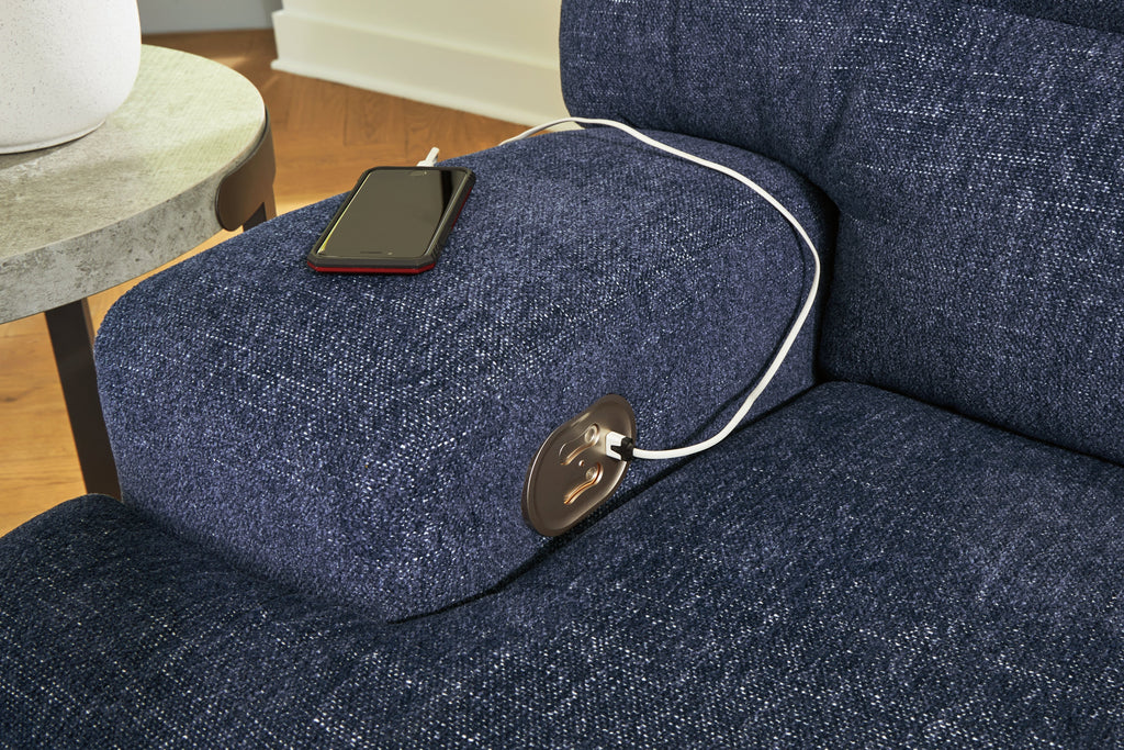 Acklen Place Navy 2-Piece Power Reclining Sectional