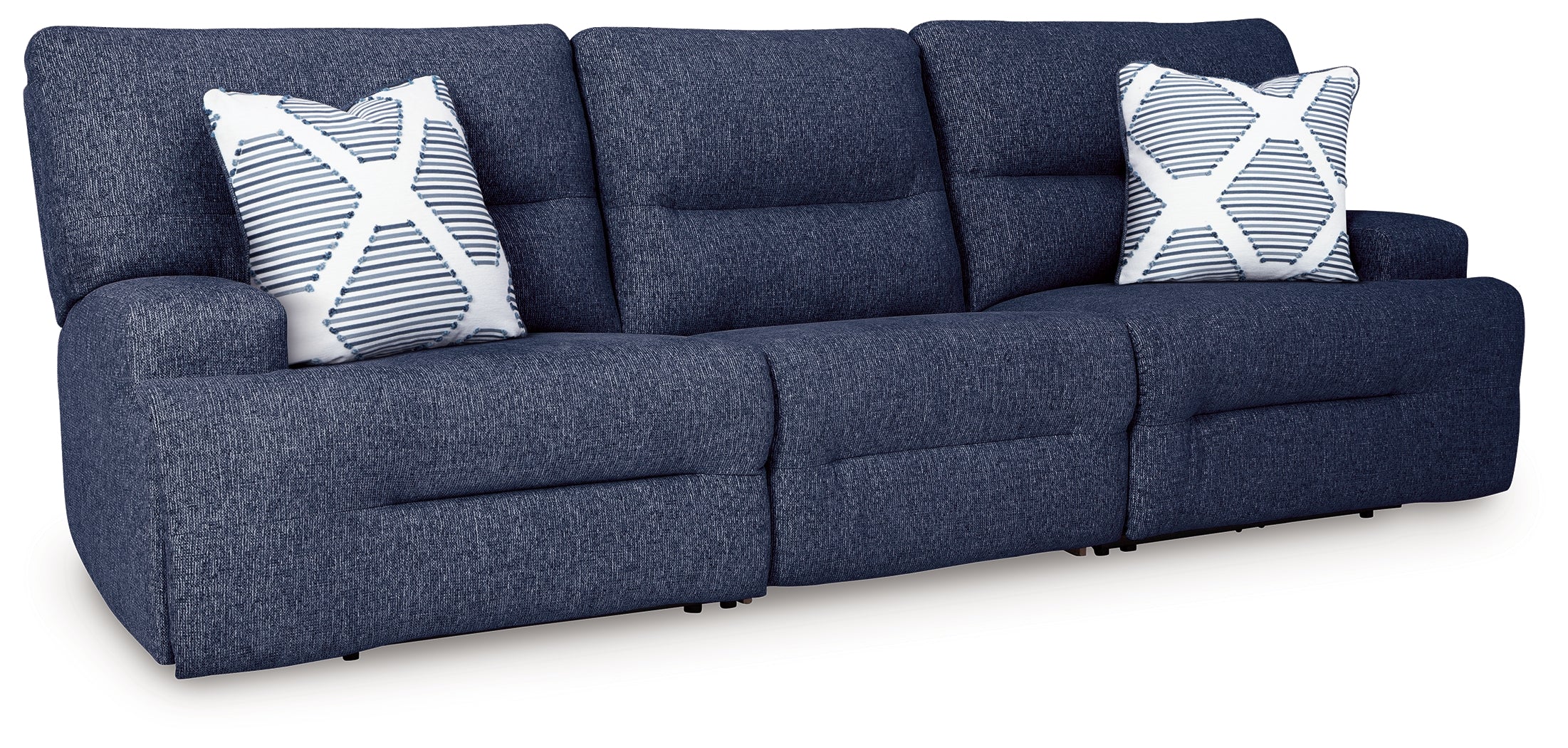Acklen Place Navy 3-Piece Power Reclining Sectional Sofa