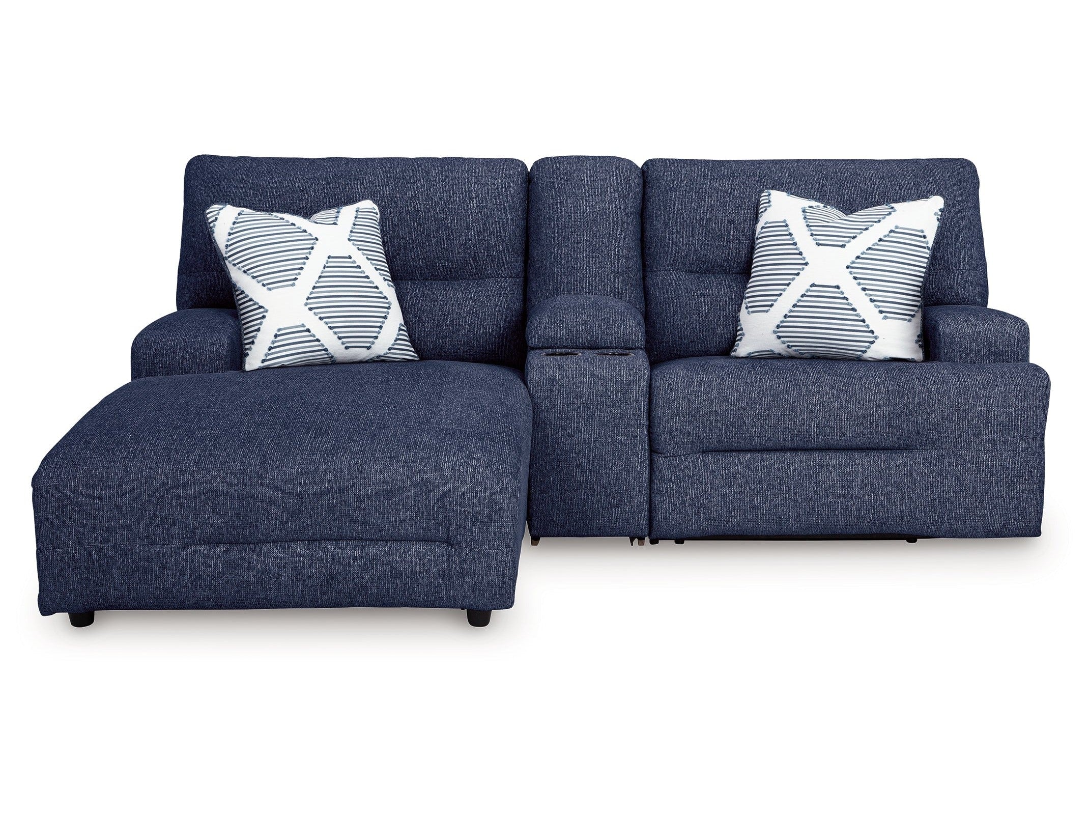 Acklen Place 3 Pc Power Reclining Sectional Sofa, Navy