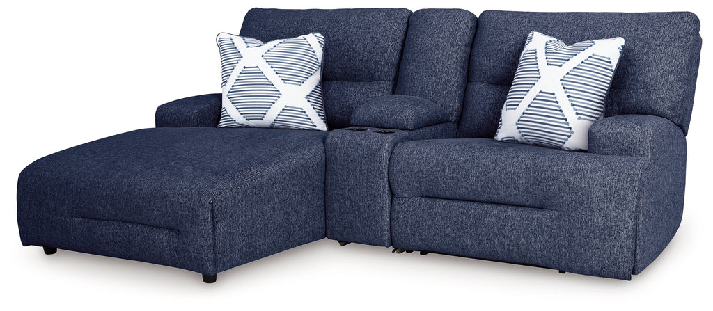 Acklen Place 3 Pc Power Reclining Sectional Sofa, Navy