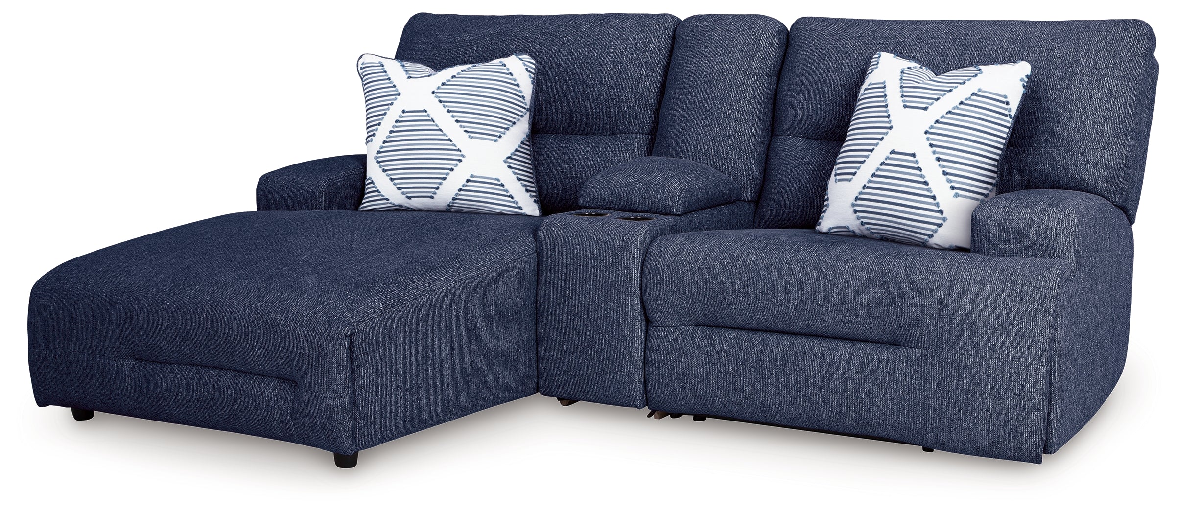 Acklen Place 3 Pc Power Reclining Sectional Sofa, Navy