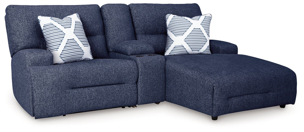 Acklen Place 3 Pc Power Reclining Sectional Sofa, Navy