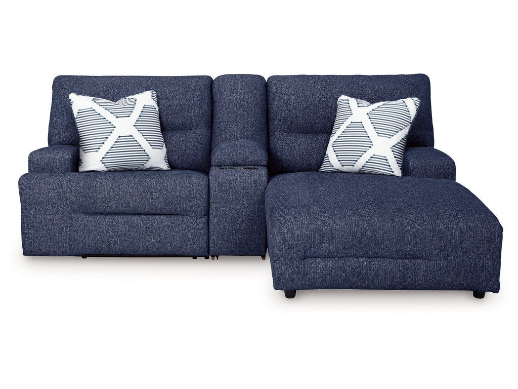 Acklen Place 3 Pc Power Reclining Sectional Sofa, Navy