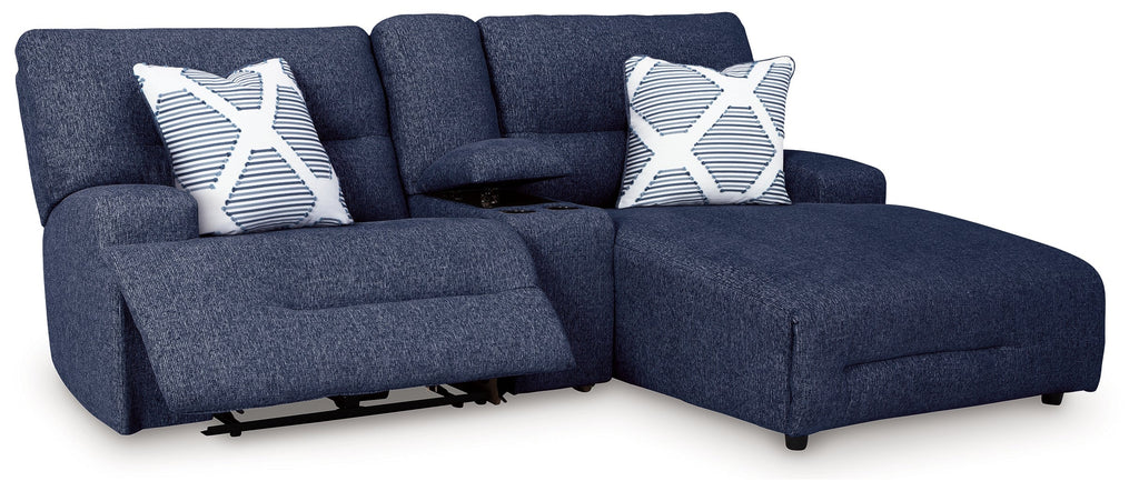Acklen Place 3 Pc Power Reclining Sectional Sofa, Navy