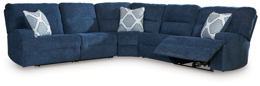 Acklen Place Navy 5-Piece Power Reclining Sectional