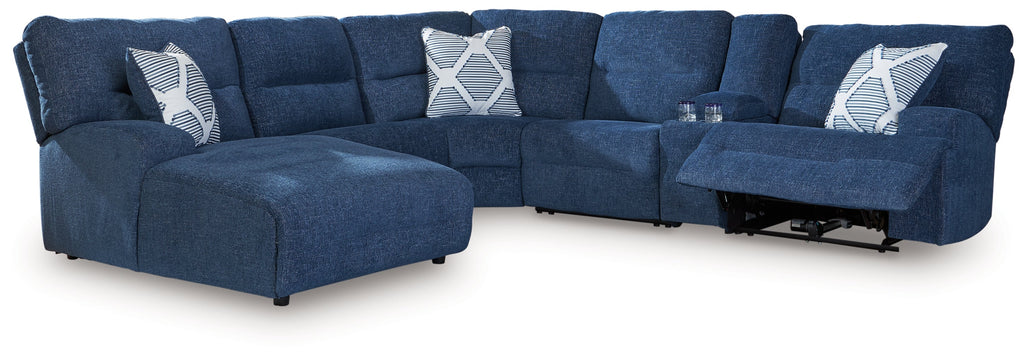 Acklen Place Navy 6-Piece Power Reclining Sectional with Chaise