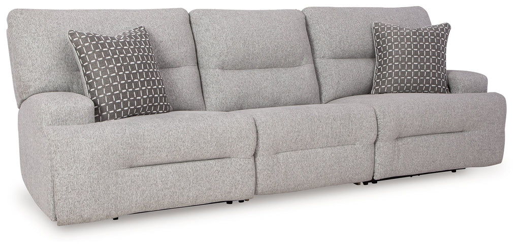 Acklen Place Pewter 3-Piece Power Reclining Sectional Sofa