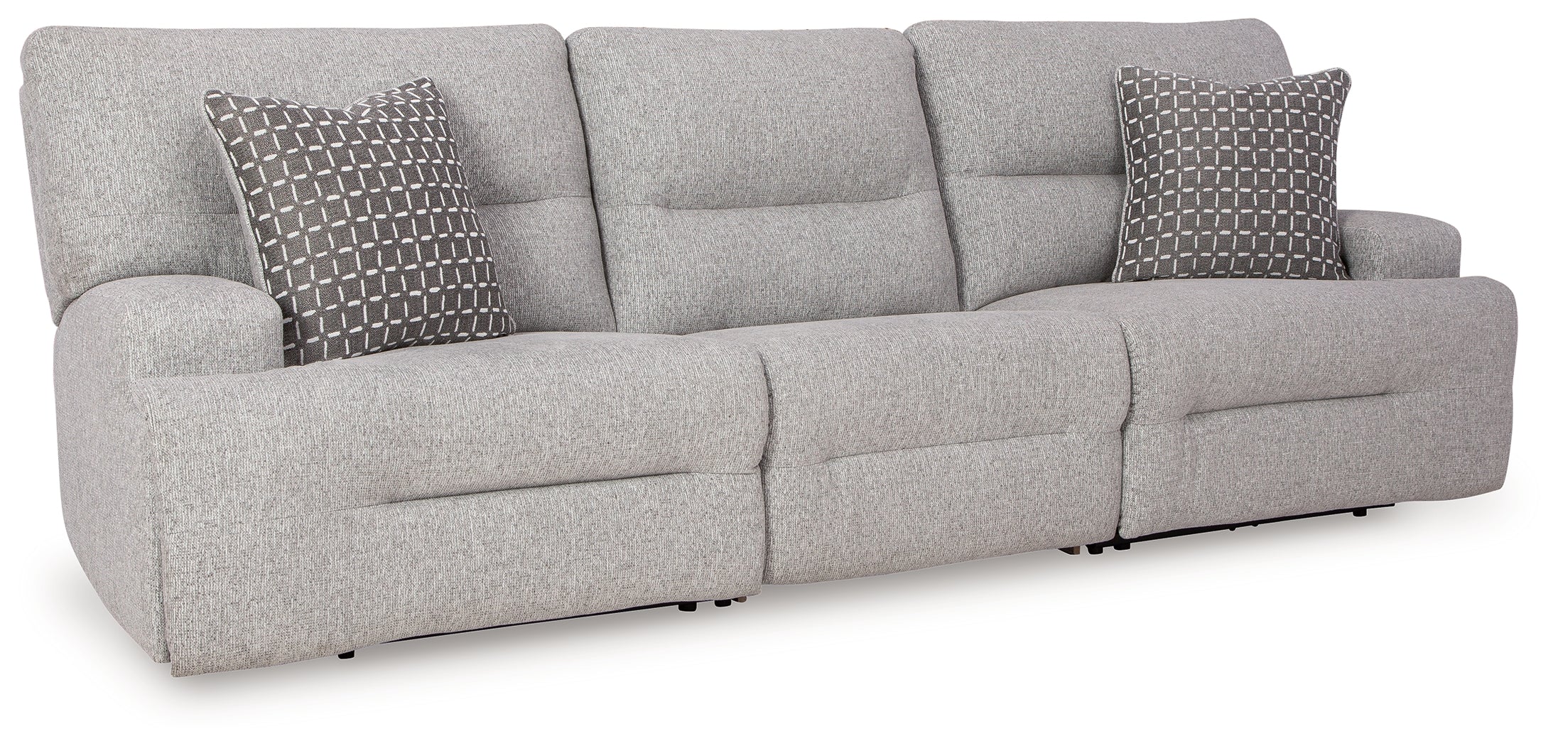 Acklen Place Pewter 3-Piece Power Reclining Sectional Sofa