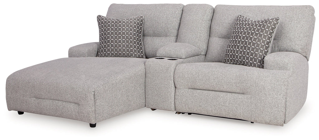 Acklen Place 3 Pc Power Reclining Sectional Sofa, Pewter