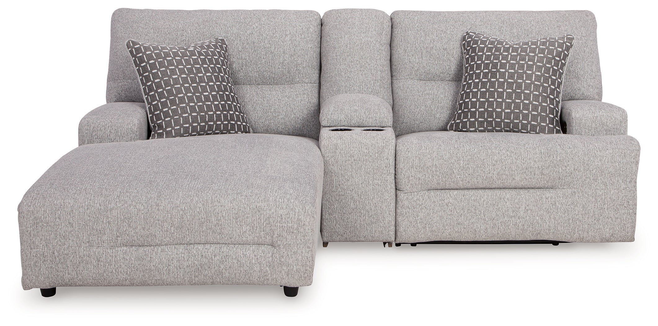 Acklen Place 3 Pc Power Reclining Sectional Sofa, Pewter