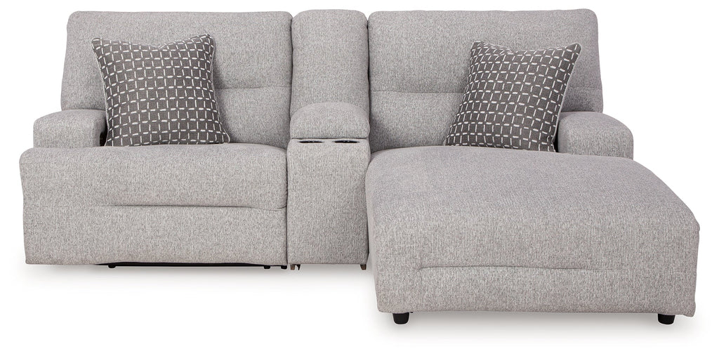 Acklen Place 3 Pc Power Reclining Sectional Sofa, Pewter