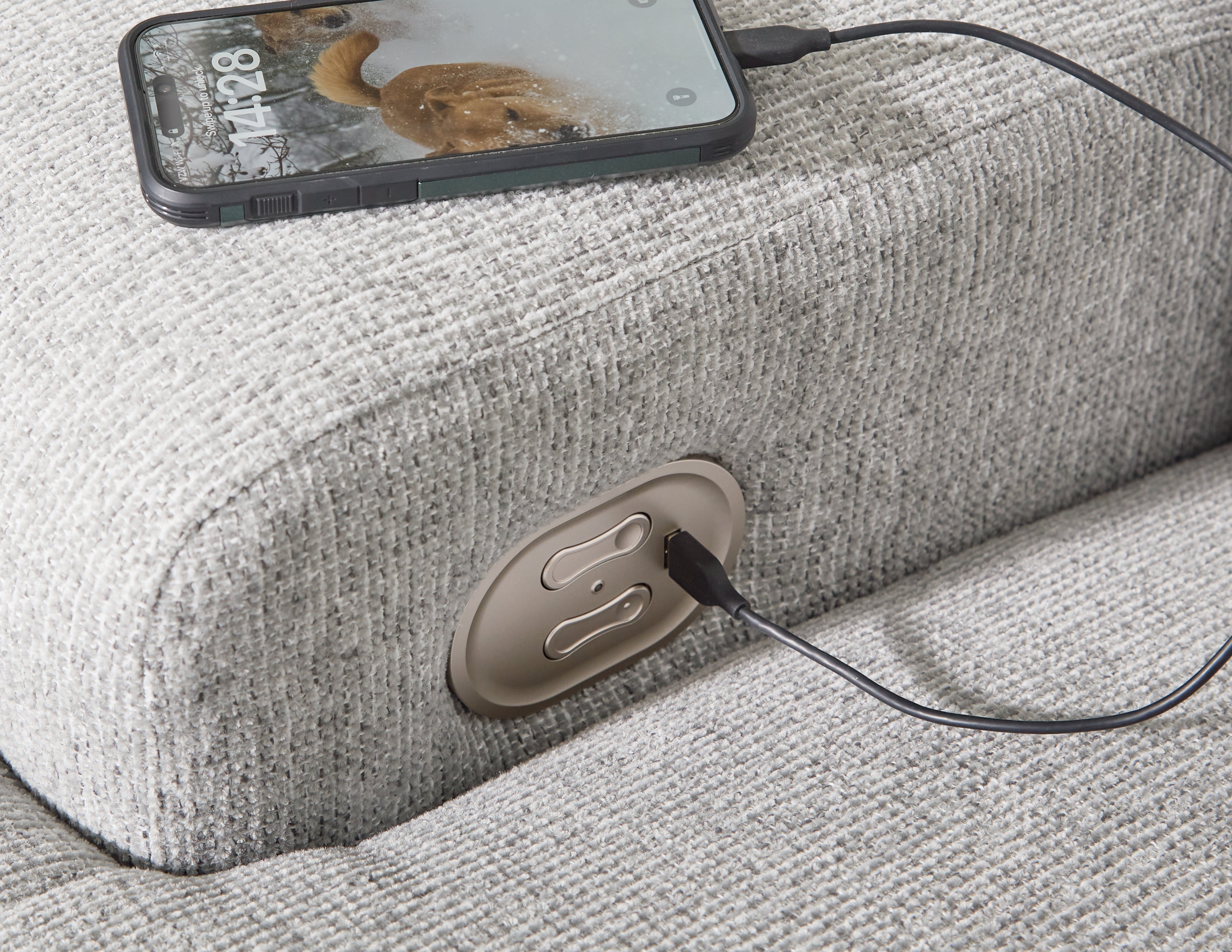 Acklen Place Pewter 3-Piece Right Power Reclining Sectional