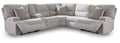 Acklen Place Pewter 6-Piece Power Reclining Sectional
