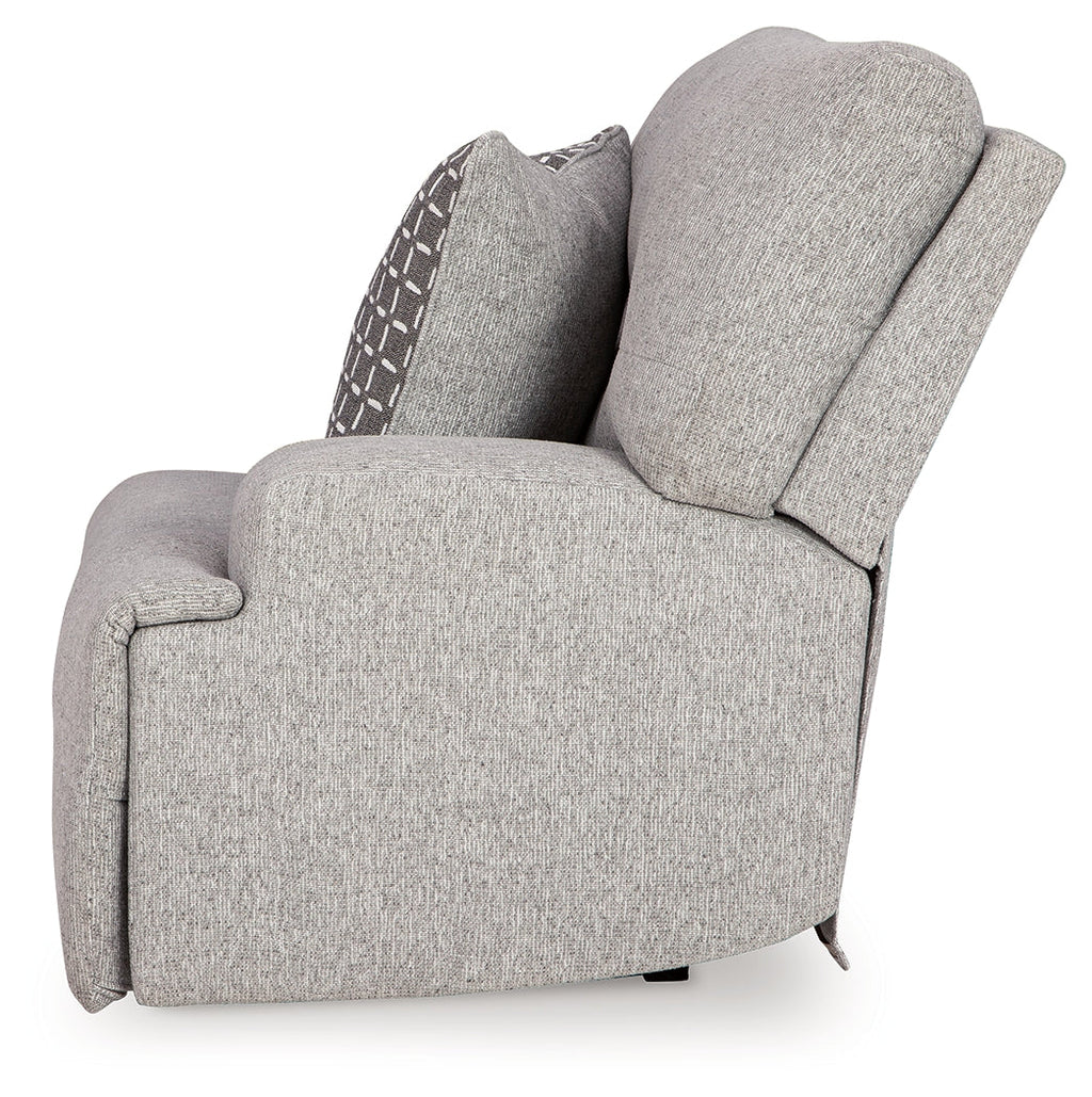 Acklen Place 6 Pc Power Reclining Sectional and Power Recliner, Pewter