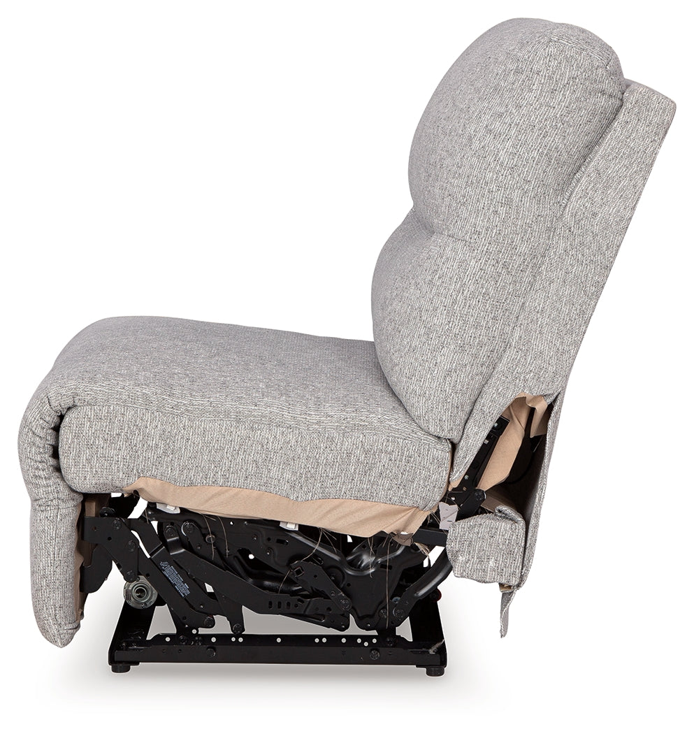 Acklen Place 6 Pc Power Reclining Sectional and Power Recliner, Pewter