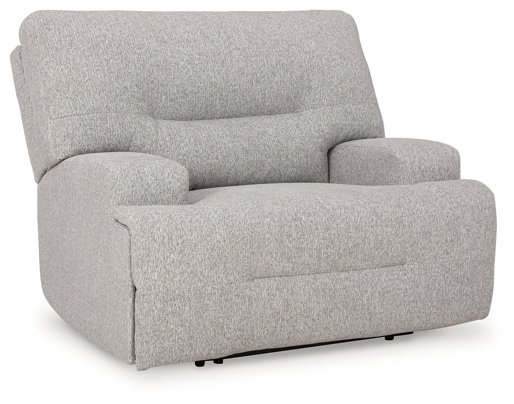 Acklen Place 6 Pc Power Reclining Sectional and Power Recliner, Pewter