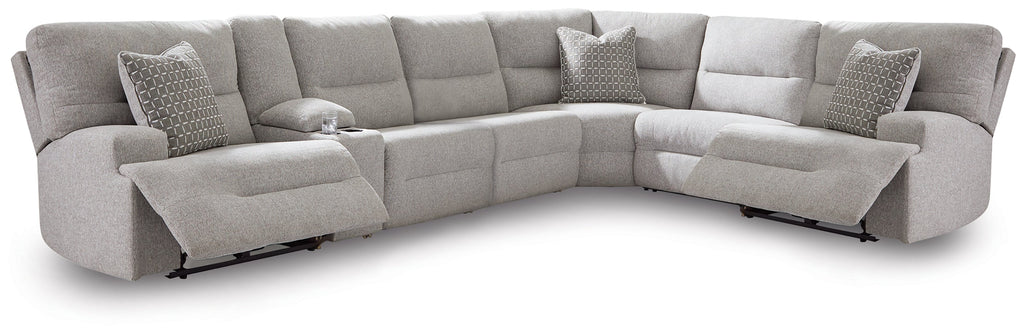 Acklen Place 7 Pc Power Sectional Reclining Sofa, Pewter