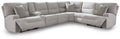 Acklen Place 7 Pc Power Sectional Reclining Sofa, Pewter