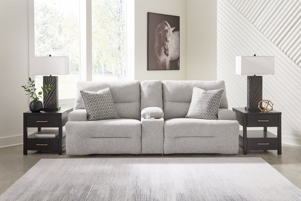 Acklen Place 7 Pc Power Sectional Reclining Sofa, Pewter