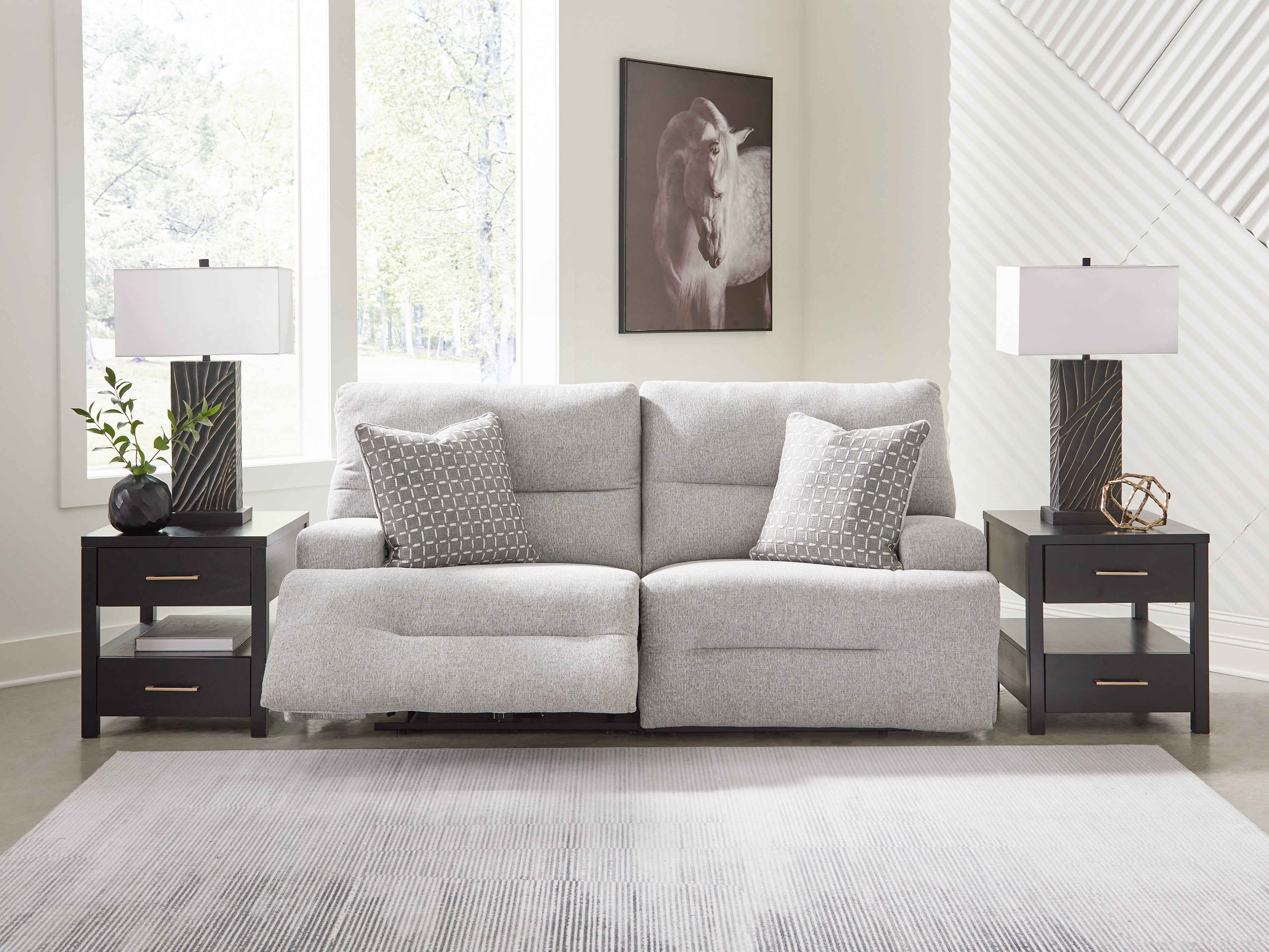 Acklen Place 7 Pc Power Sectional Reclining Sofa, Pewter
