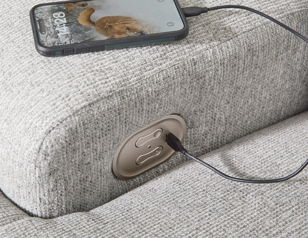 Acklen Place Pewter Wide Seat Power Recliner