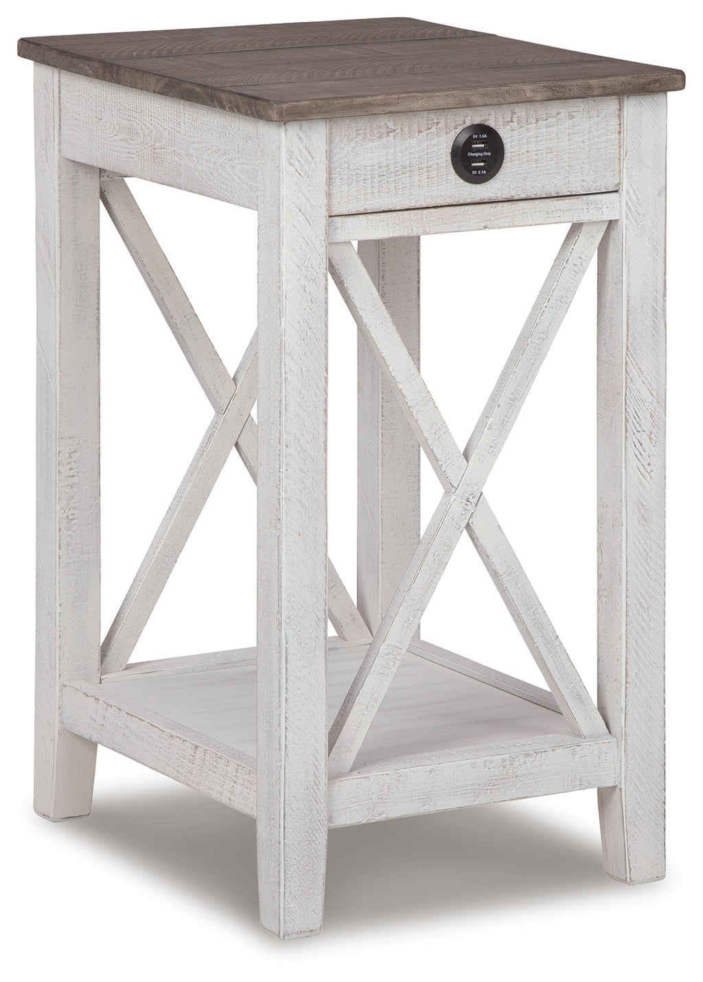 Adalane White & Gray Accent Table