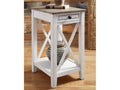 Adalane White & Gray Accent Table