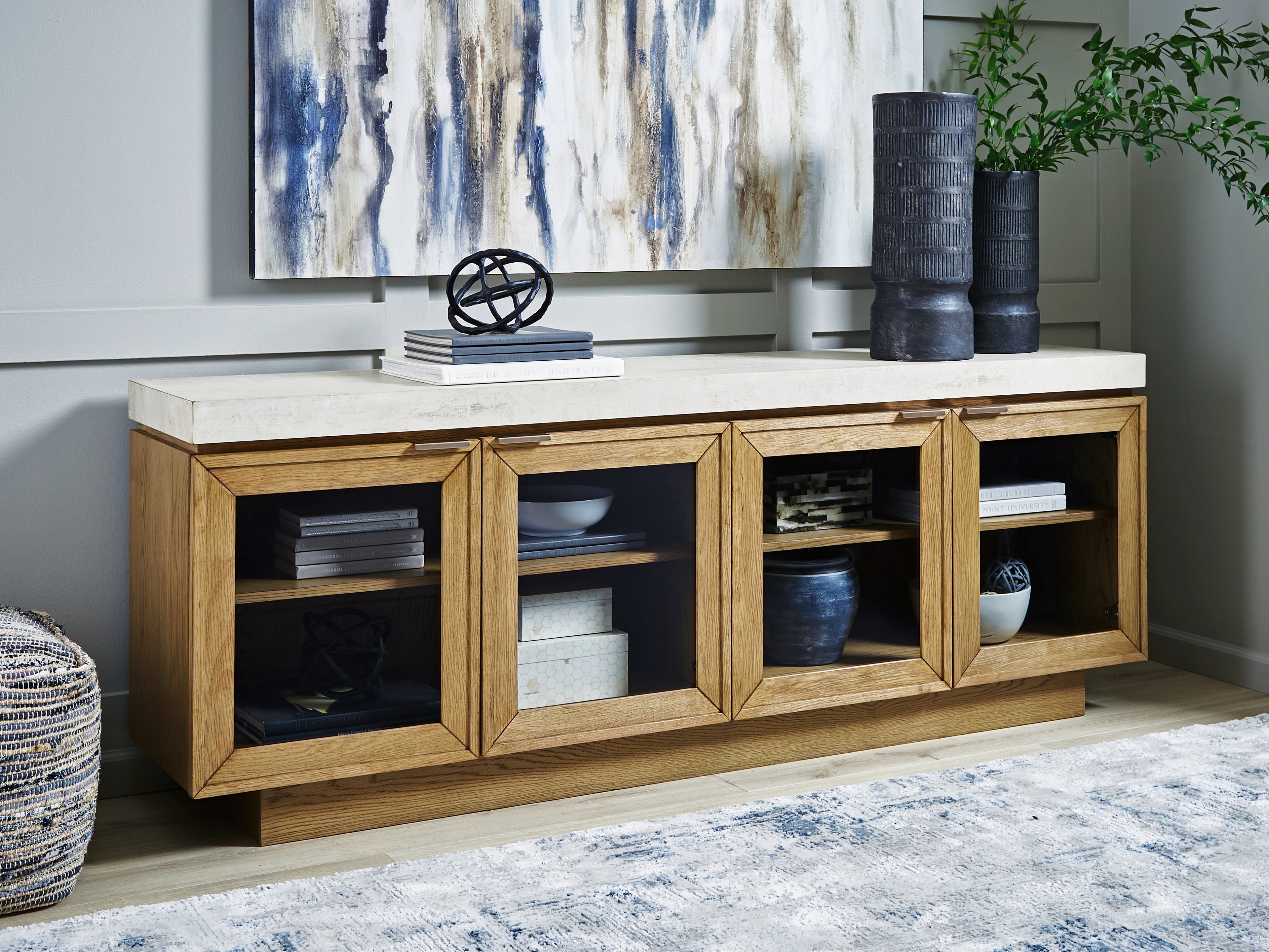 Adanworth Light Brown/Gray Accent Cabinet