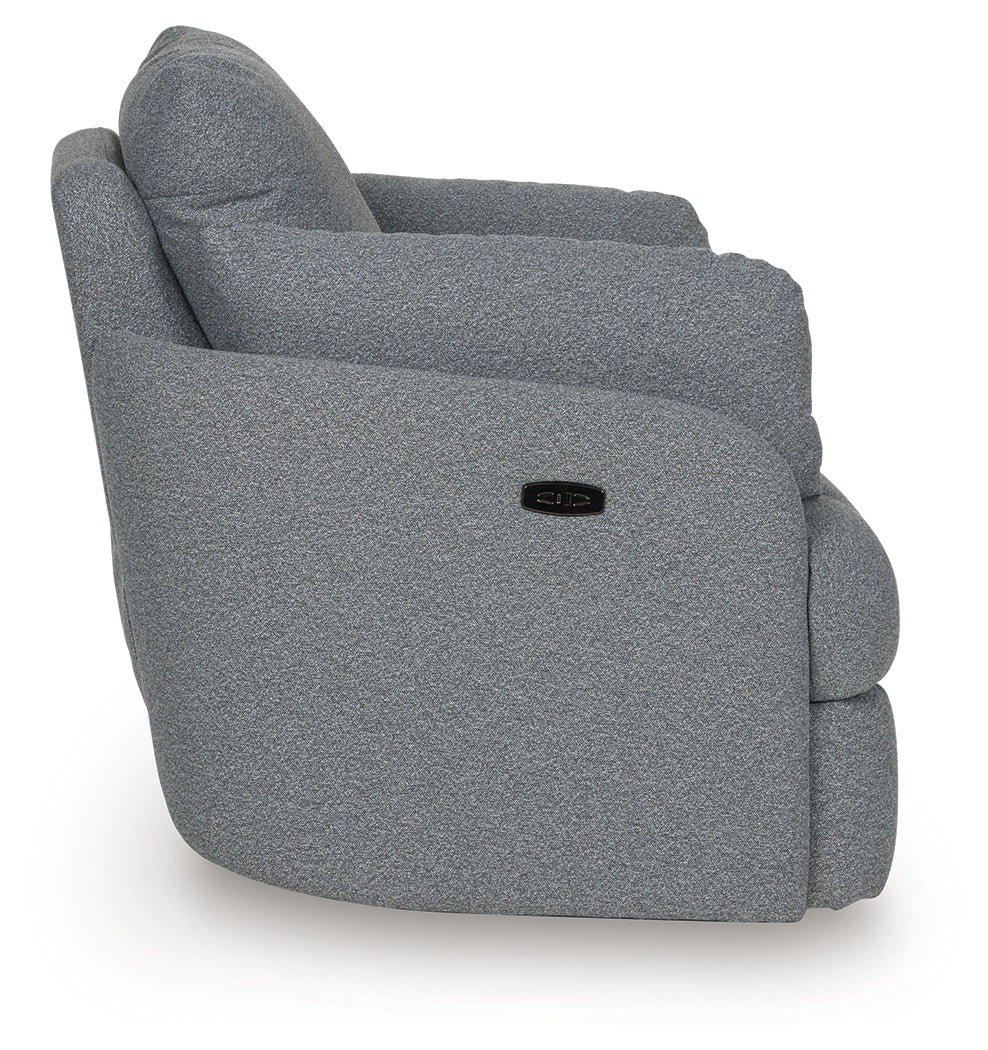 Alainmont Next-Gen Nuvella Salt and Pepper Swivel Power Recliner