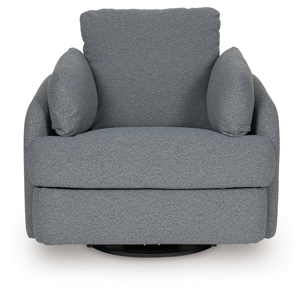 Alainmont Next-Gen Nuvella Salt and Pepper Swivel Power Recliner