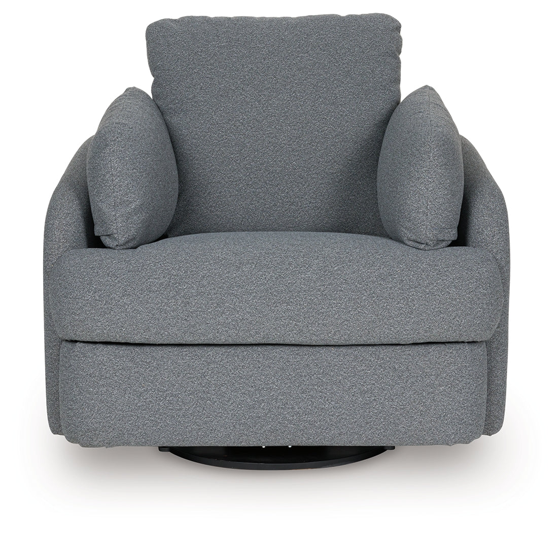 Alainmont Next-Gen Nuvella Salt and Pepper Swivel Power Recliner