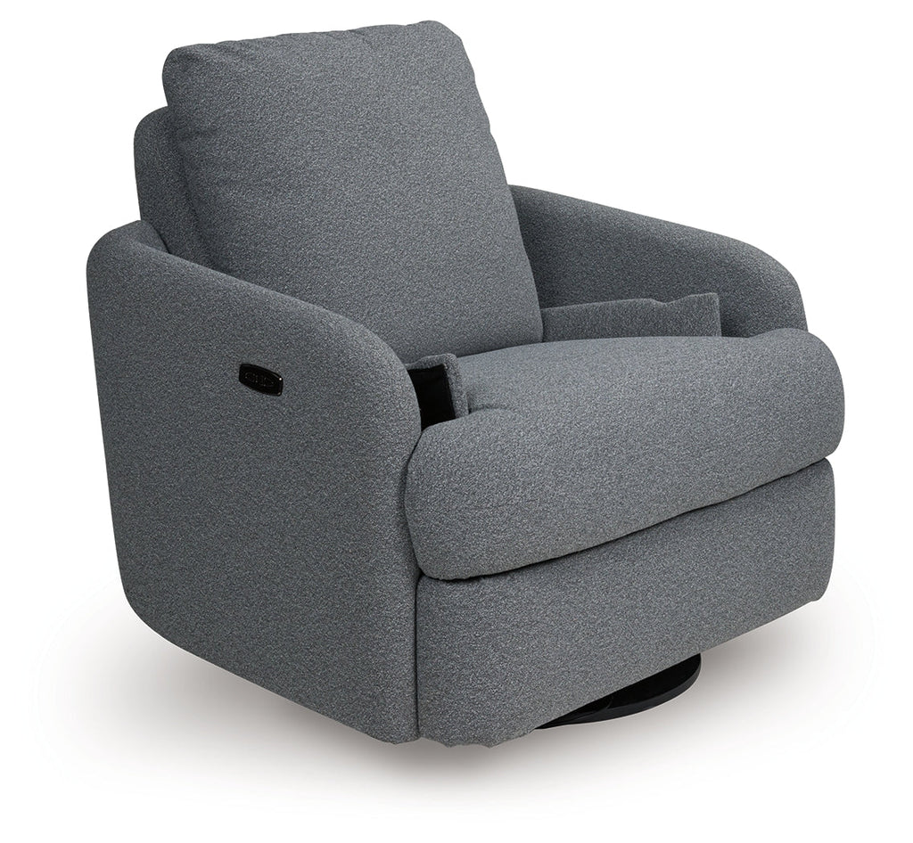 Alainmont Next-Gen Nuvella Salt and Pepper Swivel Power Recliner