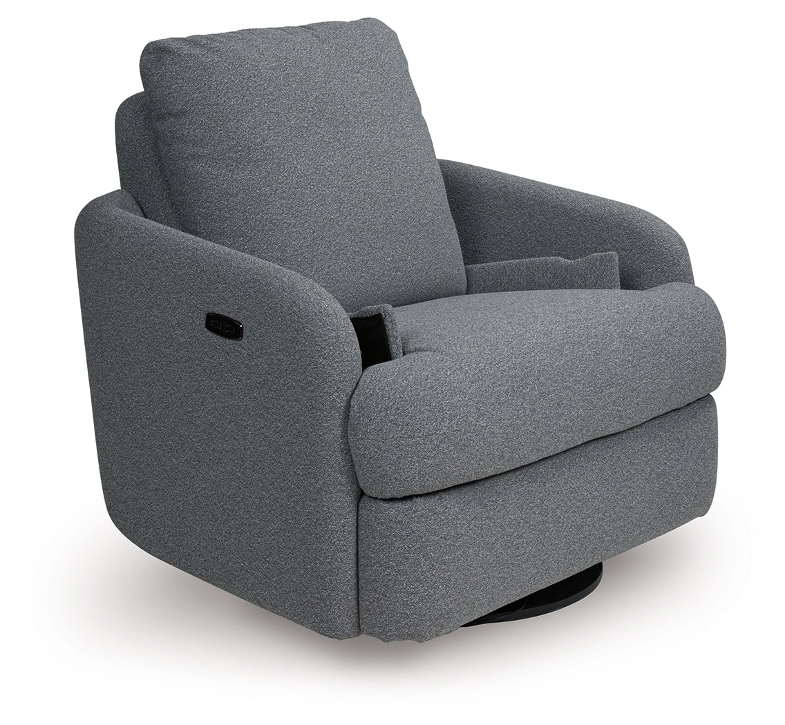 Alainmont Next-Gen Nuvella Salt and Pepper Swivel Power Recliner