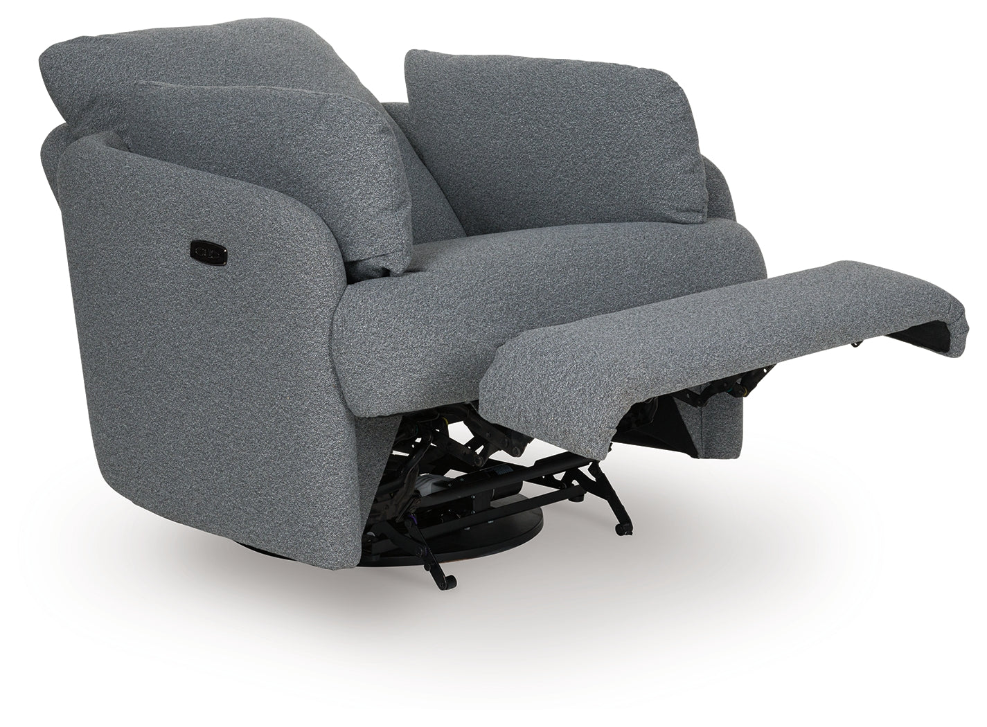 Alainmont Next-Gen Nuvella Salt and Pepper Swivel Power Recliner