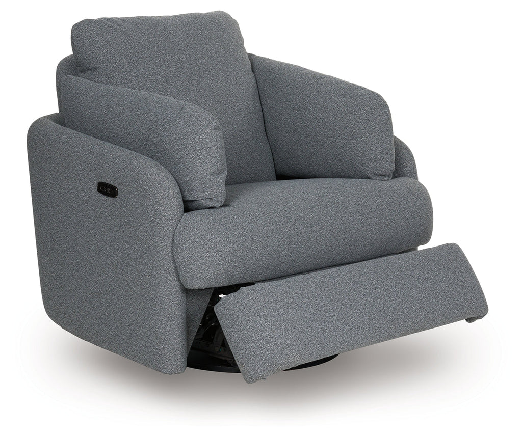 Alainmont Next-Gen Nuvella Salt and Pepper Swivel Power Recliner