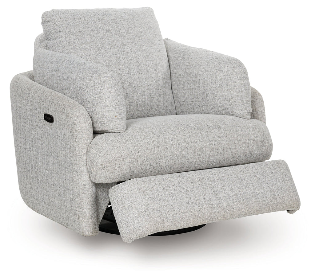 Alainmont Next-Gen Nuvella Stone Swivel Power Recliner