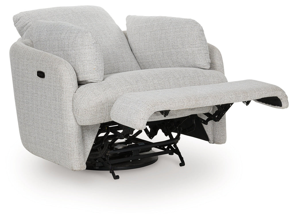 Alainmont Next-Gen Nuvella Stone Swivel Power Recliner