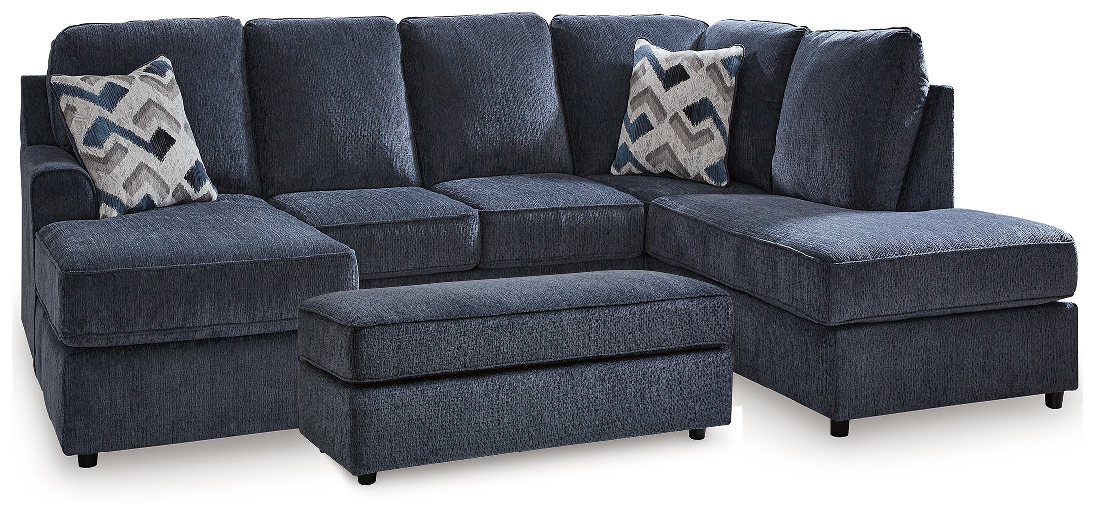 Albar Place Cobalt 2-Piece Sectional & Ottoman