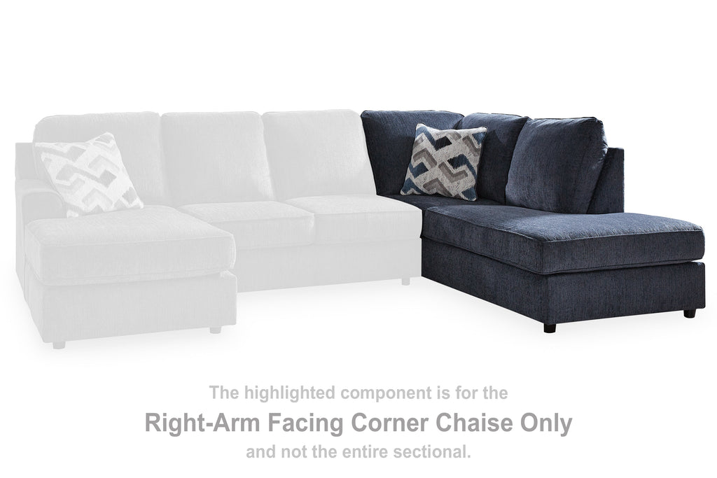 Albar Place Cobalt 2-Piece Sectional & Ottoman