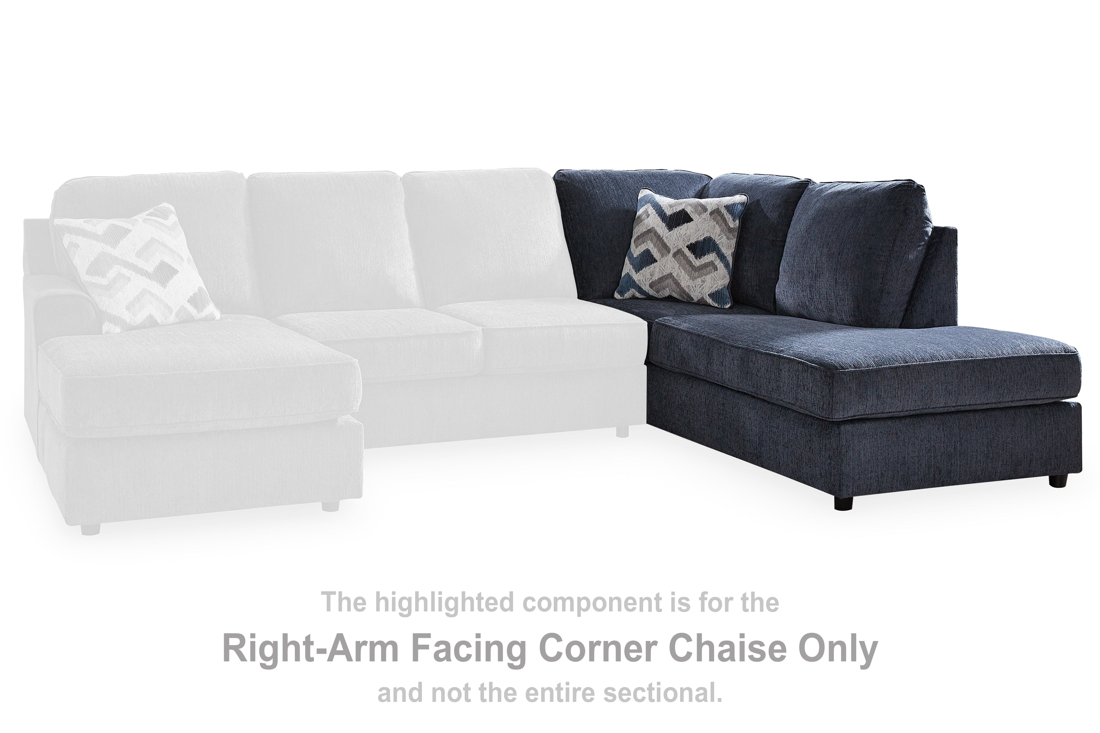Albar Place Cobalt 2-Piece Sectional & Ottoman