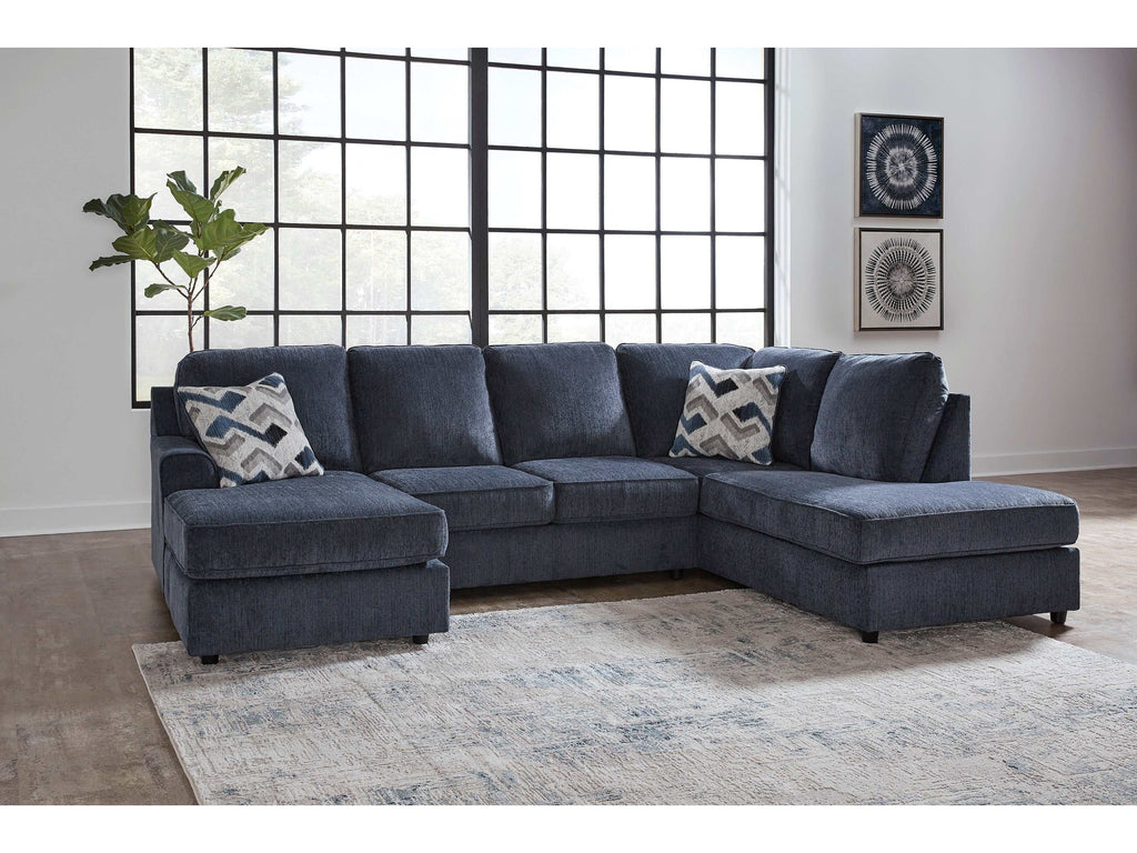 Albar Place Cobalt 2pc Sectional w/ RAF Corner Chaise